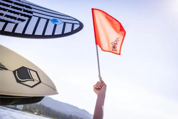 Holding the spotting flag
